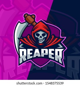 reaper mascot esport logo design