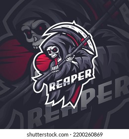 Reaper Mascot Esport Logo Design Illustration For Gaming Club