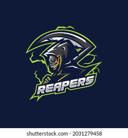 Reaper mascot logo design vector with modern illustration concept style. Reaper illustration for sport and esport team.