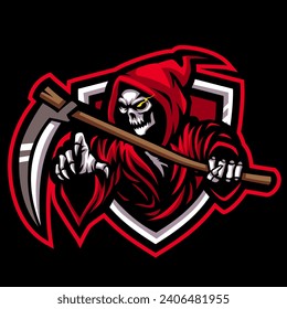 Reaper-Logo-Design-Vektorgrafik mit Concept-Stil für Badge