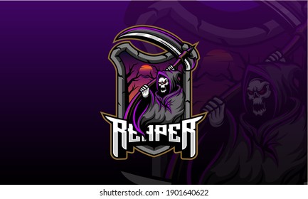 Reaper mascot vector. reaper logo gaming