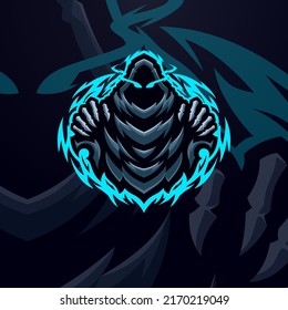 Reaper masscot logo esport illustration premium vector