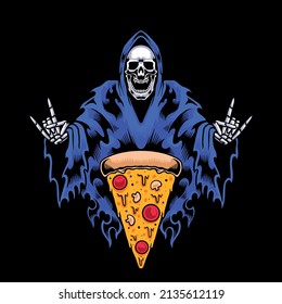 REAPER AND PIZZA VECTOR ART