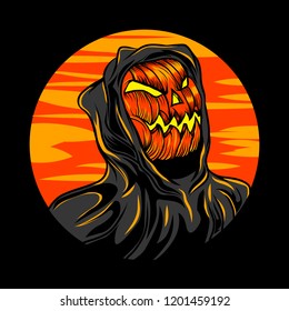 Reaper pumpkin vector illustration design