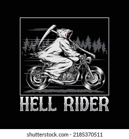 reaper riding bike vector illustration