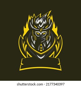 Reaper samurai skull mascot gaming logo design vector with modern illustration concept style for badge, emblem and t shirt printing. Angry reaper samurai skull illustration for sport and e-sport team.