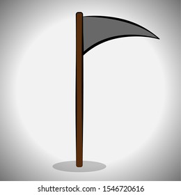 Reaper scythe image. Spooky halloween - Vector illustration