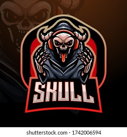 Reaper skull esport logo mascot design