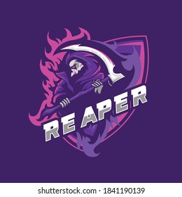 reaper skull fire mascot esport logo