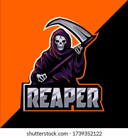 Reaper Skull Mascot Esport Logo Design Stock Vector (Royalty Free ...