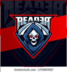 reaper skull mascot esport logo design