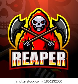 Reaper skull mascot esport logo design