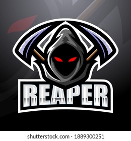 Reaper skull mascot esport logo design