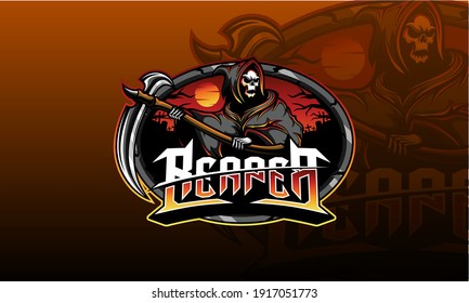 Reaper with sycthe mascot vector