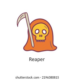 Reaper vector filled outline Icon Design illustration. Halloween Symbol on White background EPS 10 File