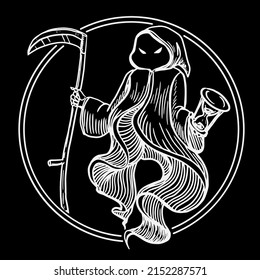 Reaper vector illustration on black background