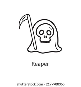 Reaper vector outline Icon Design illustration. Halloween Symbol on White background EPS 10 File