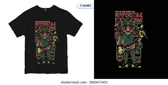 REAPERSTYLE t-shirt design. Vector print, typography, Halloween, Christmas, poster, Holiday, print, emblem. Global swatches.