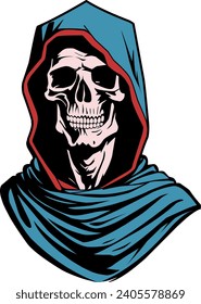 Reaping Elegance: Versatile Grim Reaper  pop art Vector Illustration for Logos, Mascots, T-shirts, and More