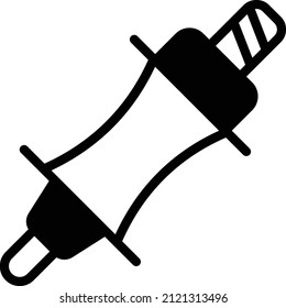 Vectorglyph-Design des hinteren Axel-Hub-Konzepts, Radsportsymbol, Fahrradzeichen, Radfahrer-Schild, Stockillustration für Fahrradausrüstung