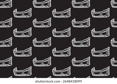 retaguarda para-choques linha arte padrão sem costura no fundo preto. gravura em grade automotiva doodle padrão fundo. carro para-choques escotilha motivo papel de parede para garagem, oficina, auto detalhando mercadorias