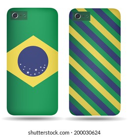 Rear covers smartphone with flags of Brazil 