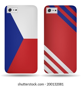Rear covers smartphone with flags of Czech Republic