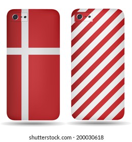 Rear covers smartphone with flags of Denmark 