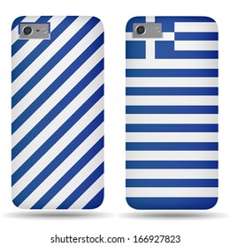 Rear covers smartphone with flags Greece 