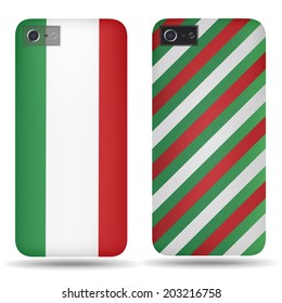 Rear covers smartphone with flags of Italy 