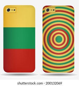 Rear covers smartphone with flags of Lithuania