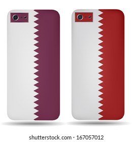 Rear covers smartphone with flags Qatar and Bahrain