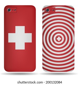 Rear covers smartphone with flags of Switzerland 