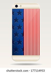 Rear covers smartphone with flags of USA
