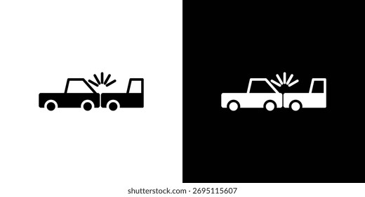 Conceito de ícone de colisão traseira. ícone de silhueta.