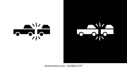 Ícone de colisão traseira de um vetor de estilo plano