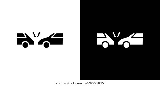 Rear end collision icon. graphic design vector symbols pack