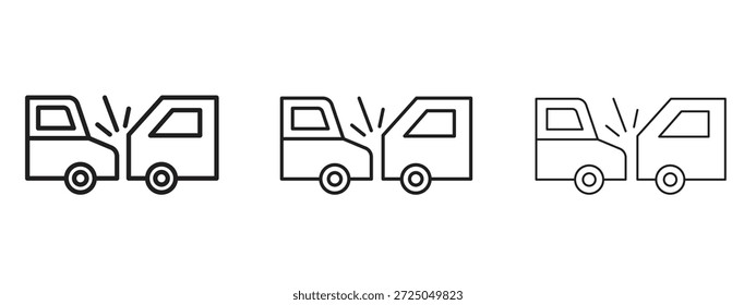 Icono de colisión trasera. Ilustración vectorial de estilo minimalista dibujado a mano