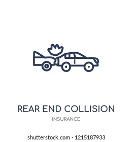 Rear end collision icon. Rear end collision linear symbol design from Insurance collection.