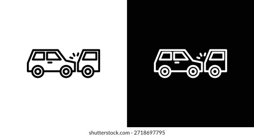 Elemento del logotipo del icono de colisión trasera. Ilustración vectorial. EPS10