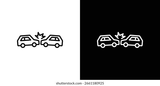 Icono de colisión trasera. Pictograma de trazo. Ilustración vectorial. Signo de Vector para App móvil y Sitios web.