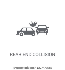 Rear end collision icon. Trendy Rear end collision logo concept on white background from Insurance collection. Suitable for use on web apps, mobile apps and print media.