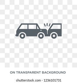 Rear End Collision Icon. Trendy Flat Vector Rear End Collision Icon On Transparent Background From Insurance Collection. 