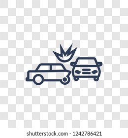 Rear End Collision Icon. Trendy Linear Rear End Collision Logo Concept On Transparent Background From Insurance Collection