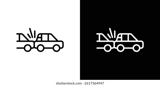 Rear end collision icon. vector illustration, pictogram isolated. editable