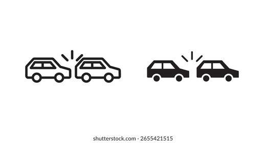 Vetor de ícone de colisão traseira, ilustração sólida, pictograma de cor isolada editável