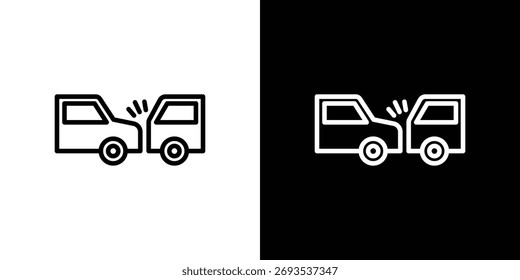 Gráficos de Vector de icono de colisión trasera en trazos