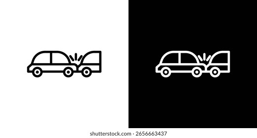 Icono de colisión del extremo trasero para el Sitio web, estilo elegante de la Plantilla del diseño del Vector