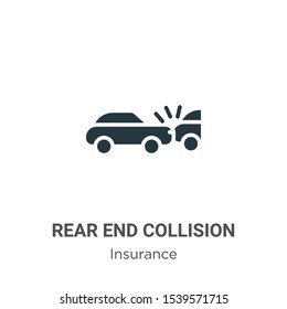 Rear End Collision Vector Icon On White Background. Flat Vector Rear End Collision Icon Symbol Sign From Modern Insurance Collection For Mobile Concept And Web Apps Design.