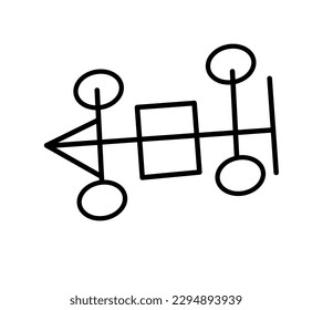Rear and Front Car Axle Vector Icon isometric Design, Vehicle Base Structure Concept, Motor Vehicle Service and automobile repair